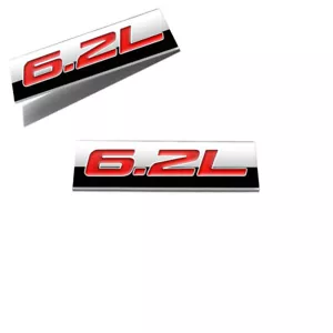 6.2L Emblem Badge Fits Hood Fender Trunk - Sleek 4mm Thick (1pc) Triple Chrome - Picture 1 of 1