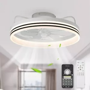 Bella Depot 20 in. LED Indoor White Low Profile Dimmable Ceiling Fan with Light - Picture 1 of 5