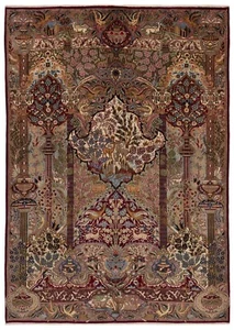Kashmar Tissé à la Main Tapis de Perse 344x250 cm-Fine, Orient, Tapis, , Braun - Imagen 1 de 11