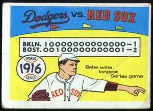 1970 Fleer World Series #13 - 1916 Boston Red Sox vs. Brooklyn Dodgers - Picture 1 of 2