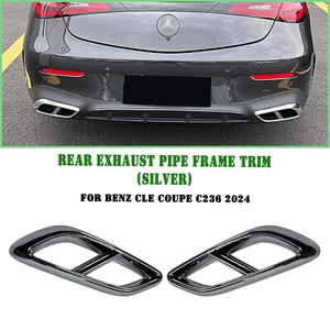Cubierta de marco de tubo de escape de parachoques trasero cromado para Benz GLE Coupe C236 2024 - Imagen 1 de 11