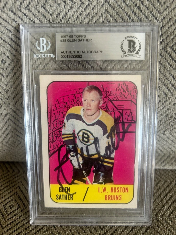 1967-68 Topps #38 Glen Sather Authentic Autograph - Image 1 of 2