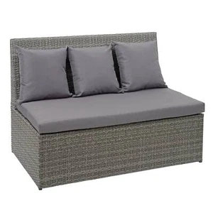 Poly-Rattan 2er Sofa Sessel MCW-G16, Gastronomie 120cm grau, Kissen dunkelgrau - Bild 1 von 11