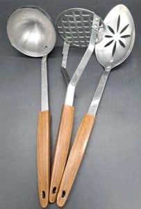 Vtg Regent Stainless Serving Large Utensils 3 pc. MCM Retro Japan HTF Damaged - Picture 1 of 4