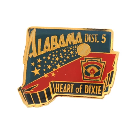De colección Alabama Little League Béisbol Solapa Sombrero Prendedor Dist 5 Corazón de Dixie Foto 1 de 4