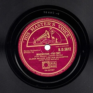 WONDERFUL 1940 GLENN MILLER 78 STAR DUST / IMAGINATION UK HMV BD 5612 V E - Picture 1 of 2