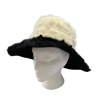 1970's Jewel Faux Fur Hat Hippy Dress Made in Italy Black & White Size 7 - Image 1 of 4