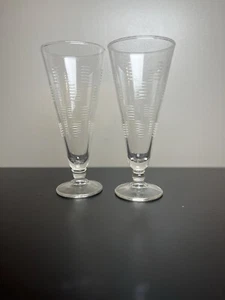Geätzte Pilsgläser geätzt MCM Vintage Bargeschirr, Champagner & Desserts 2er Set - Bild 1 von 12