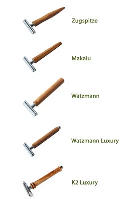 Rasoio di Sicurezza Classico Con Vari Manico IN Legno di Olivo Legno - Immagine 1 di 3