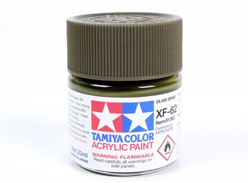 TAMIYA COLORE ACRILICO OLIVE DRAB    XF 62 - Immagine 1 di 1