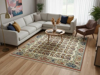 Alfombra Oushak Turca Herencia Moderna 6,10x8,9 pies - Cena Club Decoración Elegancia Foto 1 de 4