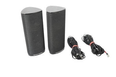 ✅2x Harman Kardon SAT-TS2BQ Lautsprecher Heimkino Boxen Schwarz mit Kabeln✅ - Bild 1 von 4