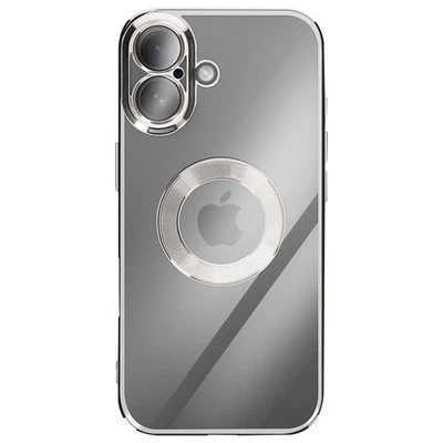 Avizar, Custodia per iPhone 17 con Bordo Cromato in Silicone Morbido, Argento - Immagine 1 di 4