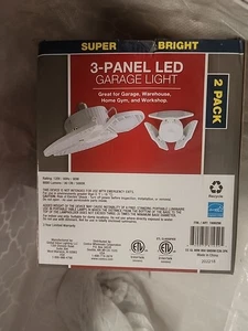 Energy Star 3-Panel 8000 Lumens LED Retro-Fit Garage Normal Light Socket 2-pack - Picture 1 of 7