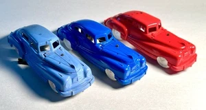 "Lote de 3 coches de juguete de plástico Keystone azul rojo relleno Er Up gasolina 4,5"" años 50 - #1" - Imagen 1 de 3