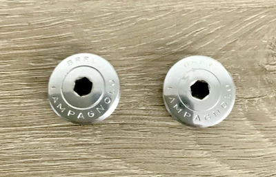CAMPAGNOLO RECORD CRANK CAPS SET OF (2) STEEL BREV CAMPAGNOLO - Image 1 of 3