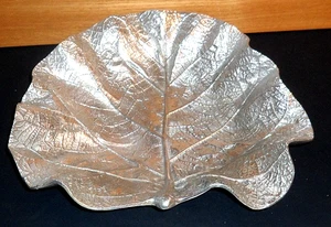 Vintage Virginia Metalcrafters ~ Plato de hoja de aluminio fundido de uva de mar #3513 1949 - Imagen 1 de 7
