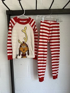 EUC Hanna Andersson Kids Dr. Seuss Grinch Max the Dog Pajamas SIZE 130 US 8 - Picture 1 of 13