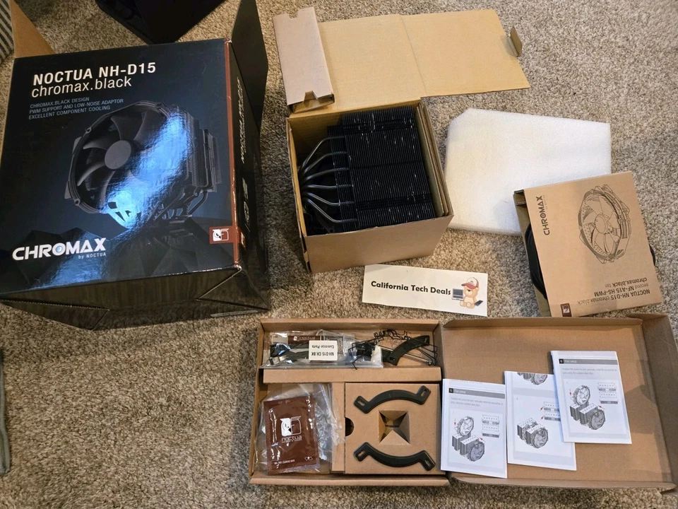 Noctua NH-D15 chromax.Black, Dual-Tower CPU Cooler (140mm, Black) - Image 1 of 1