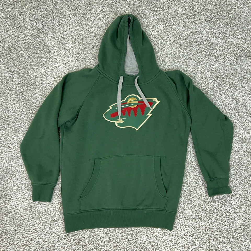 Minnesota Wild Sudadera con Capucha Para Hombres Grande Verde NHL Hockey Pullover Sudadera Polar Foto 1 de 4