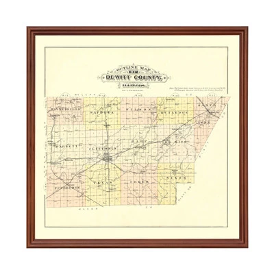 Old Map of De Witt County, IL 1894 - Vintage Illinois Art - Image 1 of 4