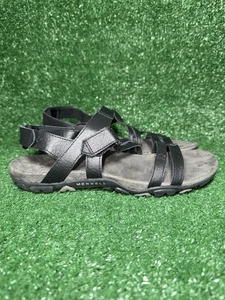 Sandalia Merrell Sandspur Rose Convert negra con correa de cuero de gladiador para mujer talla 8 - Imagen 1 de 8