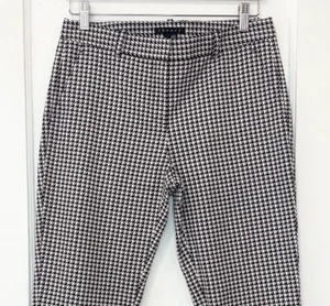 Pantalones ajustados rectos de pata de gallo negros/blancos Theory para mujer, talla 4 - Imagen 1 de 14