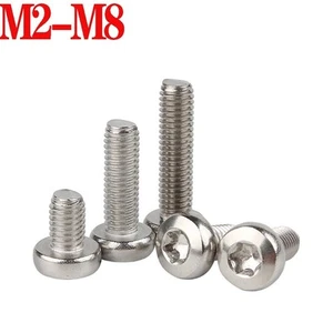 A2 Stainless Steel Round/Pan Head Anti Theft Torx Screws Bolts M2 M2.5 M3 M4~M8 - Picture 1 of 7