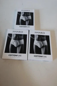 NIB 3 Pack Mens Hanro 100% Mercerized Cotton White Briefs Underwear XL (LOT C) - Picture 1 of 3