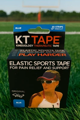 Cinta terapéutica de kinesiología KT TAPE 20 tiras precortadas AZUL Foto 1 de 4