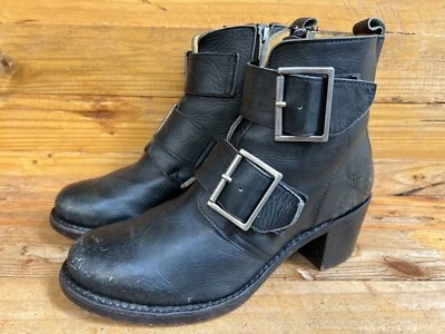 Botas Frye Sabrina Doble Hebilla Cuero Fatiga Hechas en EE. UU. Talla EE. UU. 9,5 M Foto 1 de 4