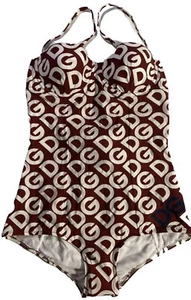 Dolce & Gabbna One Piece DG Mania Swimsuit Red And White Womens Sz.Small - Picture 1 of 5