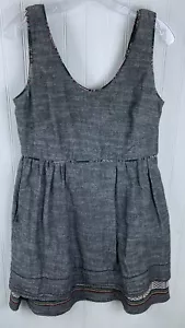 Freeway Womens Fit & Flare Dress Gray Woven Lined Scoop Neck Sleeveless Large - Picture 1 of 14