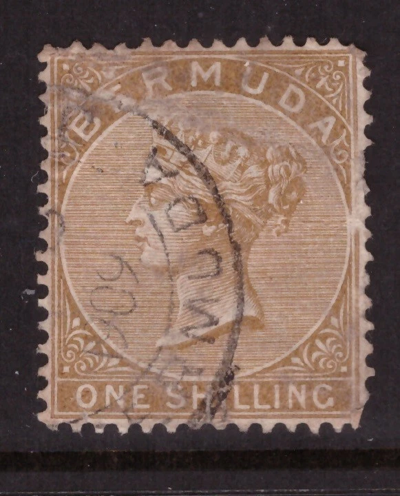 Bermuda 1883 1s Olive brown  Crown CA  SG 5a cat £26  (92) - Image 1 of 1