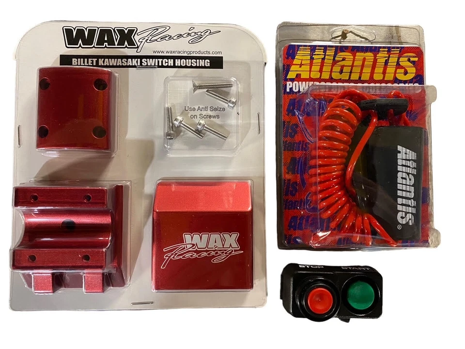 Kawasaki Jet Ski 550 SXR800 Wax Billet Housing With Switch & Lanyard Red - Image 1 of 1