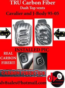 TRU CARBON FIBER DASH TOP VENTS for Cavalier 95-05 >>hard to find << 96 97 98 - Picture 1 of 1