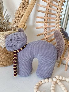 Clayre & Eef Türstopper Katze Grau Vintage Landhaus