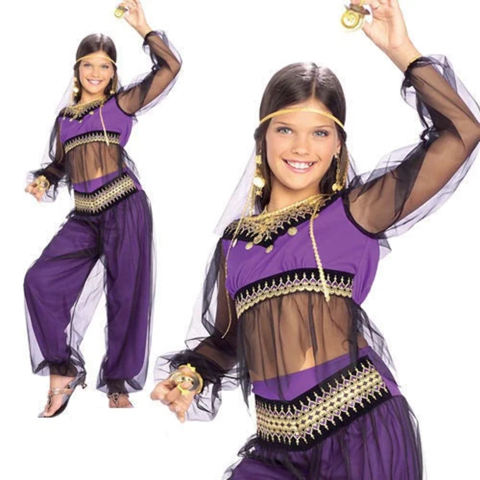 Bailarina del Vientre Niñas Harén Princesa Niños Disfraz Cuento de Hadas Jazmín Vestido Elegante Foto 1 de 1