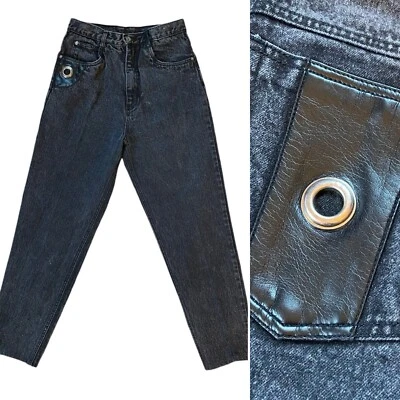 Pantalones de mezclilla vintage Bonjour gótico hip hop punk cintura alta 100 % algodón Foto 1 de 4