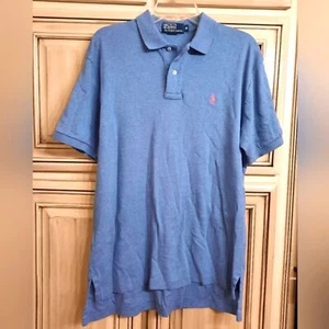 Polo Ralph Lauren Light Blue Polo! Size Medium - Pink Embroidered Logo! - Picture 1 of 4