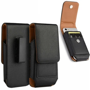 Men Outdoor Travel Black Belt Clip Holster Phone Pouch For iPhone 16 Pro / 16 - Picture 1 of 10