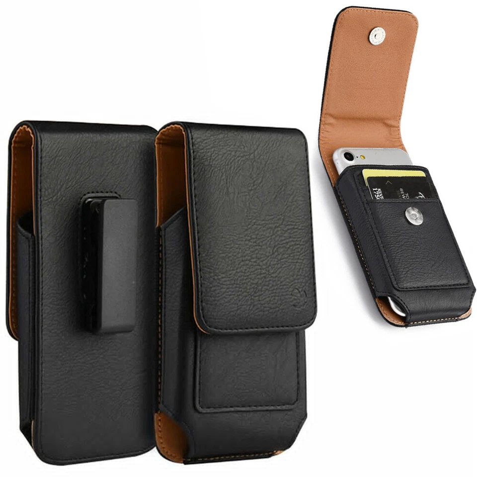 Men Outdoor Travel Black Belt Clip Holster Phone Pouch For iPhone 16 Pro / 16 - Image 1 of 4