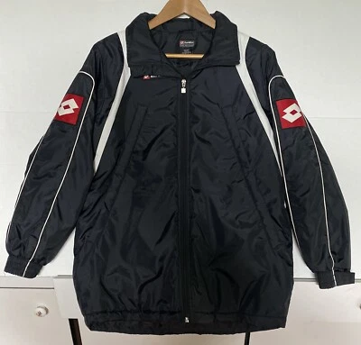 LOTTO итальянский спортивный дизайн молнии Track куртка размер YL черный - Изображение 1 из 4