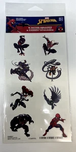 2017 amscan Marvel Spider-Man 8 Temporary Tattoo Squares SEALED - Picture 1 of 2