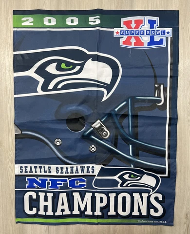 Seattle Seahawks 2005 NFC Champions Garden Yard House Flag Wincraft 35"x28" Cover