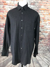 Armani Collezioni Men Size M Brown Check Cotton Long Sleeve Casual Shirt