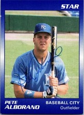 Pete Alborano autographed baseball card Kansas City Royals 1989 Star Rookie #62