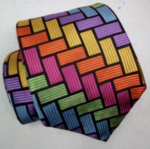 MURANO HAND TAILORED IN USA MODERN SILK NECKTIE MCM COLORFUL - Picture 1 of 2