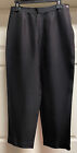 Harari Womens 100% Silk Black Pants Roomy Side Zipper And Button Elegant Sz M