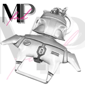 Star Wars Bottle Opener Keychain Metal Party Gift Birthday Idea Silver BOBA FETT - Picture 1 of 4